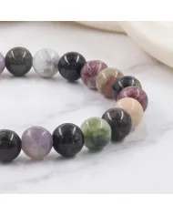 Tourmaline 8mm Beaded Bracelet | Handmade Stretchable Jewelry