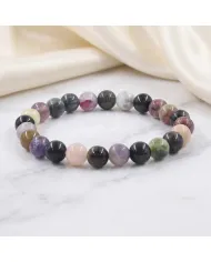 Tourmaline 8mm Beaded Bracelet | Handmade Stretchable Jewelry