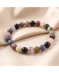 Tourmaline 8mm Beaded Bracelet | Handmade Stretchable Jewelry