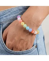 8mm Round Multi-Colour Selenite Beaded Stretch Bracelet for Men & Women