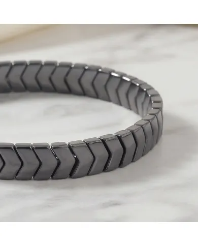 Hematite Stretch Bracelet - Arrowhead Design Jewelry for Men & Women