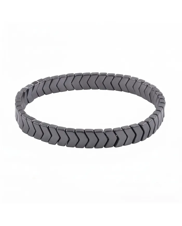 Hematite Stretch Bracelet - Arrowhead Design Jewelry for Men & Women