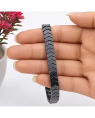 Hematite Stretch Bracelet - Arrowhead Design Jewelry for Men & Women