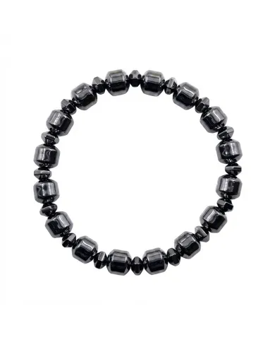 Hematite Beaded Stretch Bracelet for Men & Women