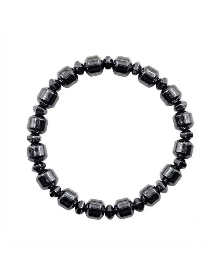 Hematite Beaded Stretch Bracelet for Men & Women