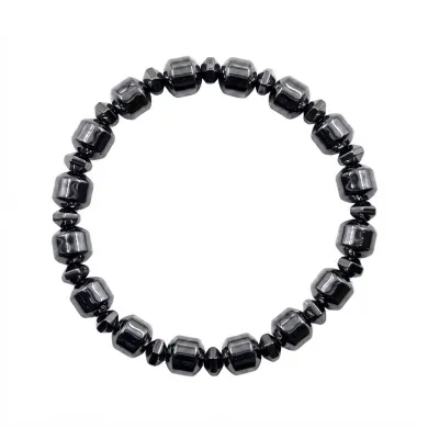 Hematite Beaded Stretch Bracelet for Men & Women