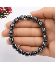 Hematite Beaded Stretch Bracelet for Men & Women