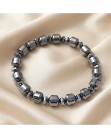 Hematite Beaded Stretch Bracelet for Men & Women
