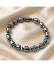 Hematite Beaded Stretch Bracelet for Men & Women