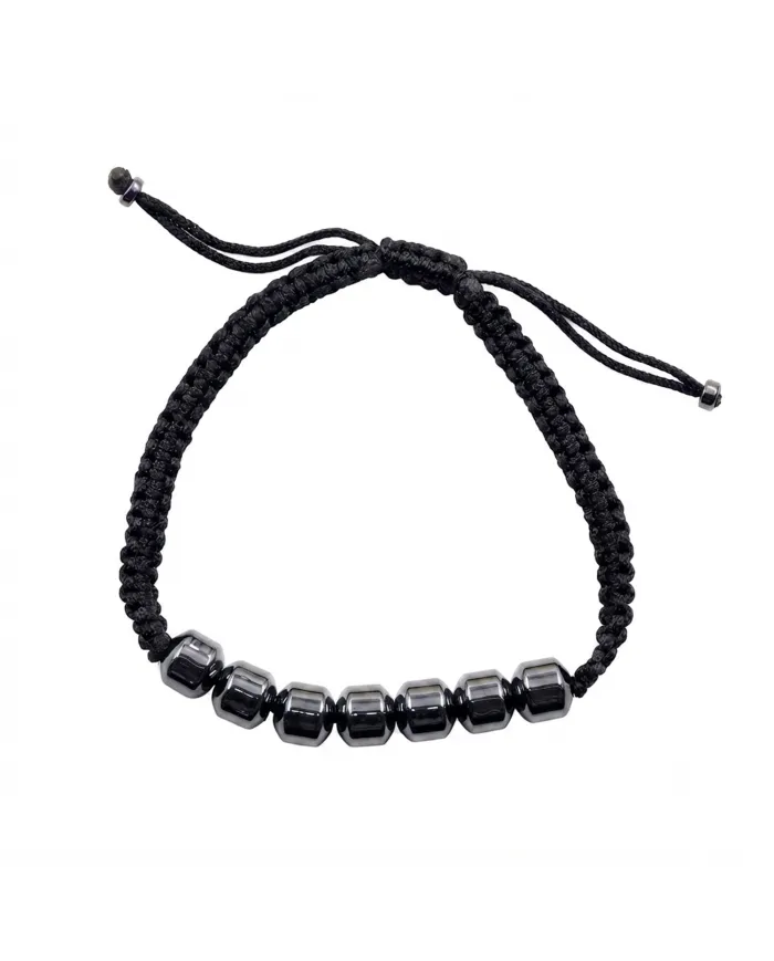 Hematite Braided Rope Bracelet for Men and Women