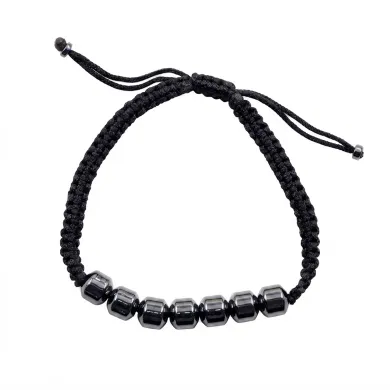 Hematite Braided Rope Bracelet for Men and Women