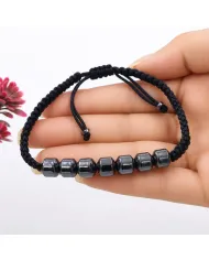 Hematite Braided Rope Bracelet for Men and Women