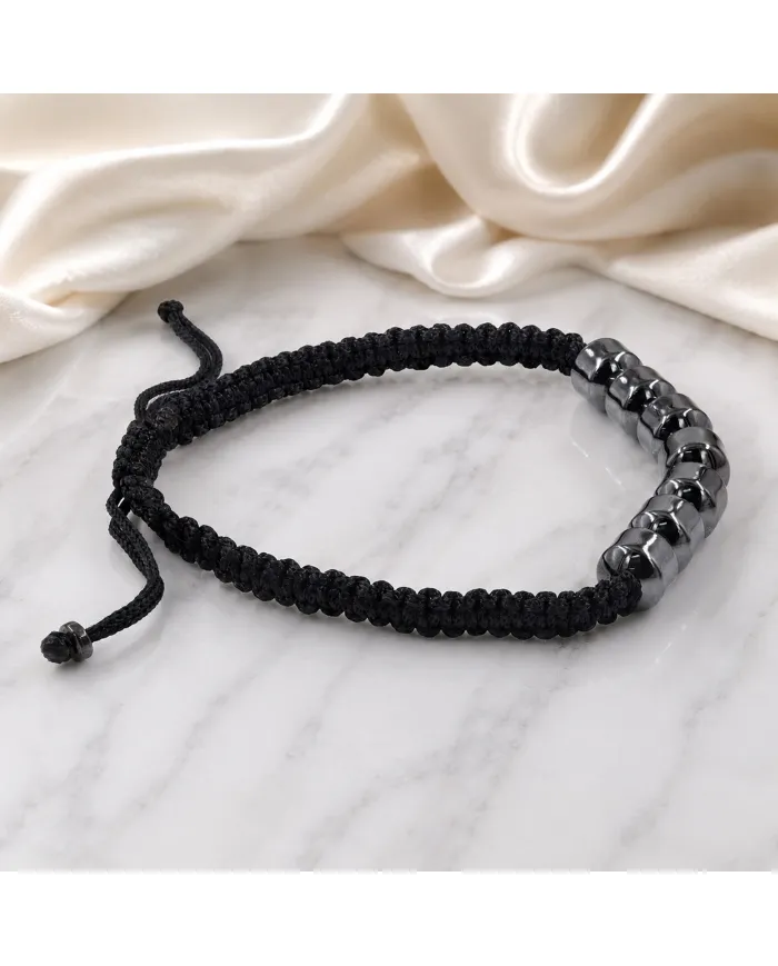 Hematite Braided Rope Bracelet for Men and Women