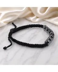 Hematite Braided Rope Bracelet for Men and Women