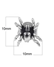 925 Sterling Silver Oxidized Spider Stud Earrings - Handmade Jewelry