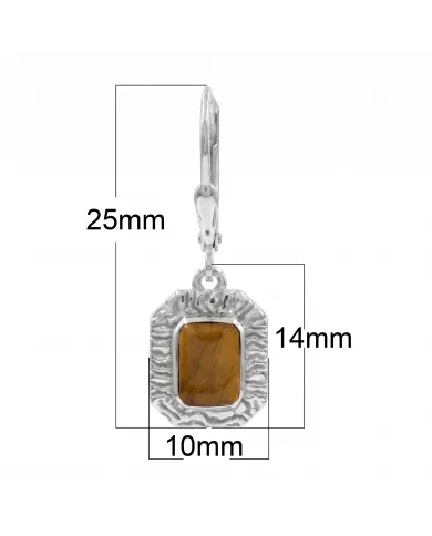 Tiger Eye Drop Earrings - 925 Sterling Silver Handmade Gemstone Jewelry