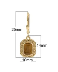 18K Gold Plated Tiger Eye Earrings - Sterling Silver Gemstone Jewelry