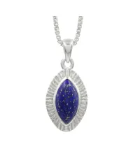 18K Gold Plated Lapis Lazuli Marquise Pendant for Women