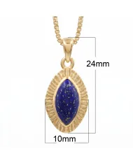 18K Gold Plated Lapis Lazuli Marquise Pendant for Women