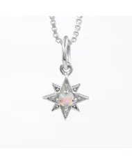 Sterling Silver Opal North Star Pendant Necklace | Celestial Jewelry