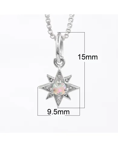 Sterling Silver Opal North Star Pendant Necklace | Celestial Jewelry