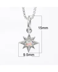 Sterling Silver Opal North Star Pendant Necklace | Celestial Jewelry