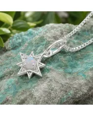 Sterling Silver Opal North Star Pendant Necklace | Celestial Jewelry