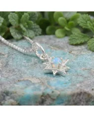 Sterling Silver Opal North Star Pendant Necklace | Celestial Jewelry