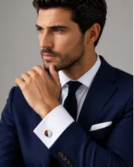 925 Sterling Silver Carnelian, Lapis Lazuli & Pearl Cufflinks for Men