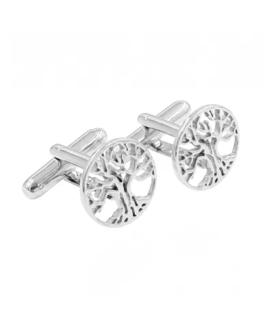 925 Sterling Silver & Brass Vintage Tree of Life Cufflinks for Men
