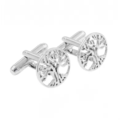 925 Sterling Silver & Brass Vintage Tree of Life Cufflinks for Men
