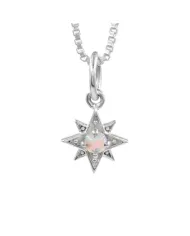 925 Sterling Silver Ruby and Swarovski Crystal Lotus Pendant