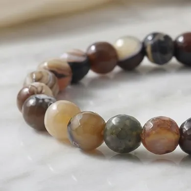 8mm Beads Botswana Agate Stretch Bracelet