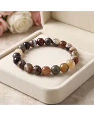 8mm Beads Botswana Agate Stretch Bracelet