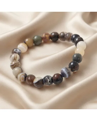 8mm Beads Botswana Agate Stretch Bracelet
