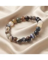 8mm Beads Botswana Agate Stretch Bracelet