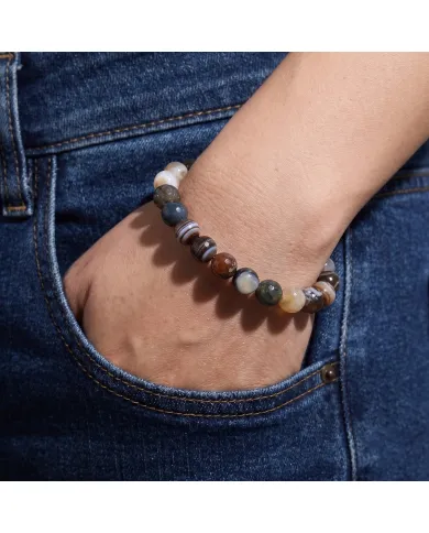 8mm Beads Botswana Agate Stretch Bracelet