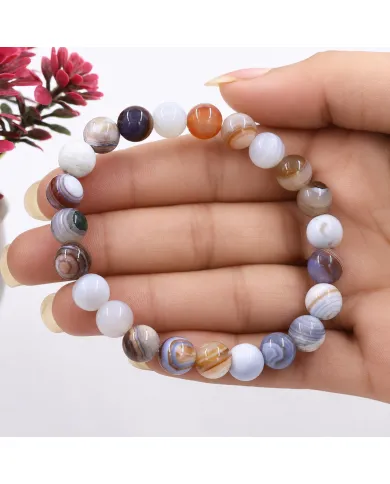 8mm Beads Botswana Agate Stretch Bracelet