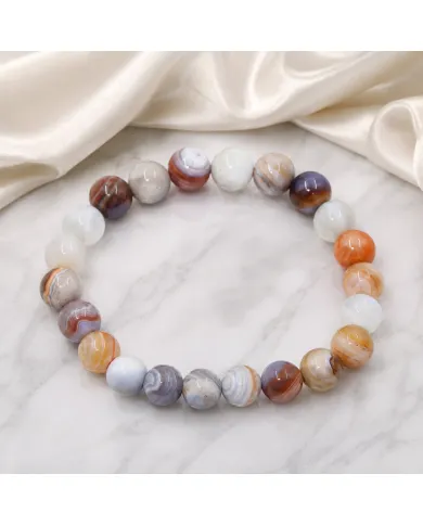 8mm Beads Botswana Agate Stretch Bracelet