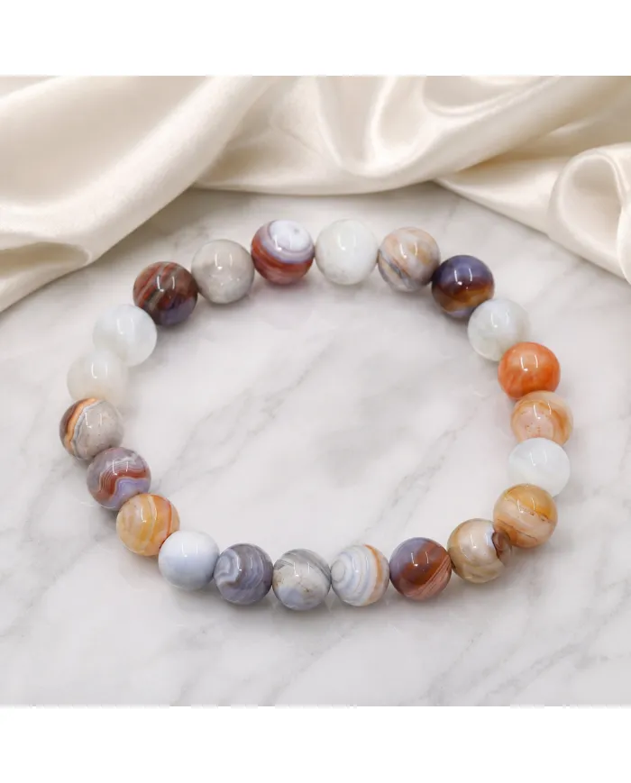 8mm Beads Botswana Agate Stretch Bracelet
