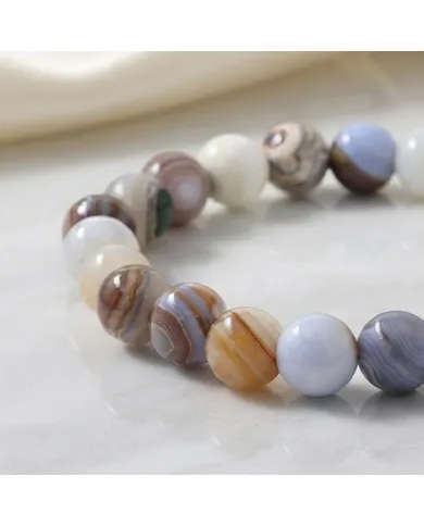 8mm Beads Botswana Agate Stretch Bracelet