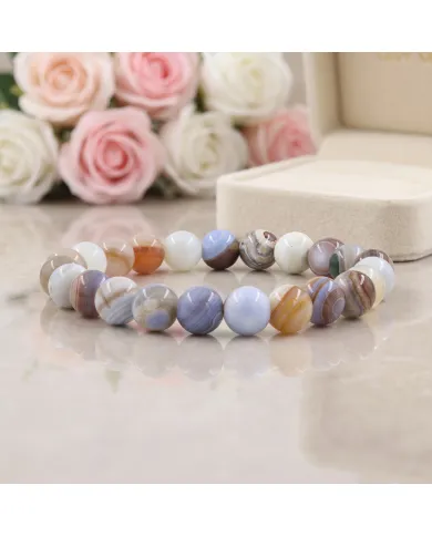 8mm Beads Botswana Agate Stretch Bracelet