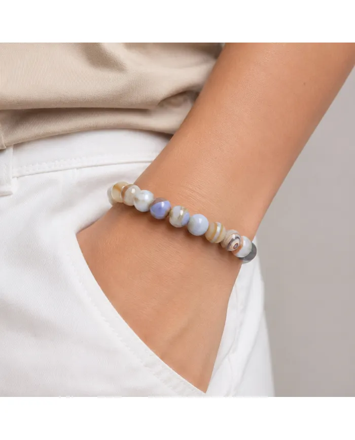 8mm Beads Botswana Agate Stretch Bracelet