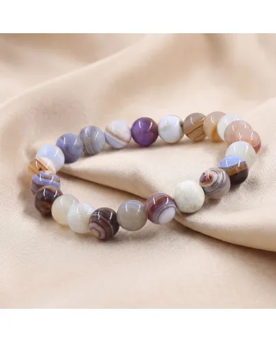 8mm Beads Botswana Agate Stretch Bracelet