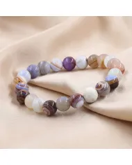 8mm Beads Botswana Agate Stretch Bracelet