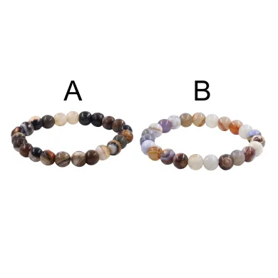 8mm Beads Botswana Agate Stretch Bracelet