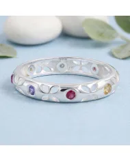 Multicolor Sapphire Ring - 925 Sterling Silver Handmade Jewelry