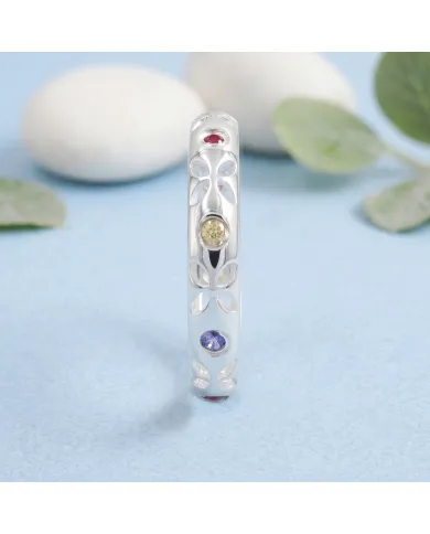 Multicolor Sapphire Ring - 925 Sterling Silver Handmade Jewelry