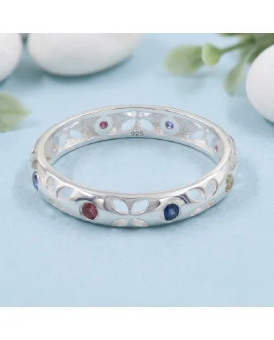 Multicolor Sapphire Ring - 925 Sterling Silver Handmade Jewelry
