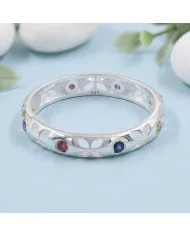 Multicolor Sapphire Ring - 925 Sterling Silver Handmade Jewelry